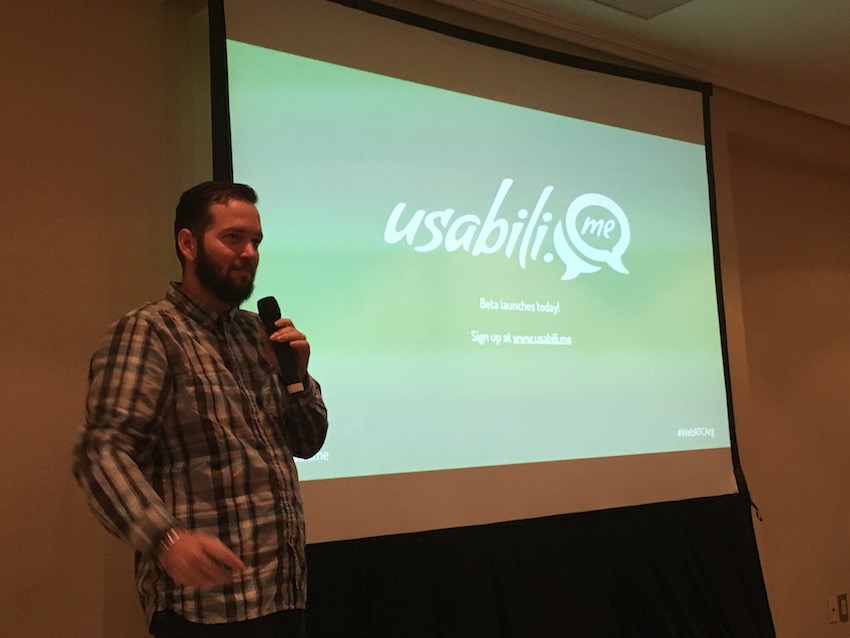 Chris Sader introducing Usabili.me at WebRTC Argentina
