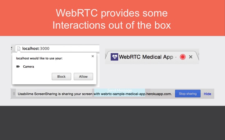 WebRTC default UX interactions