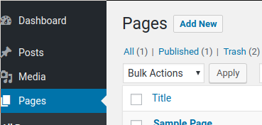 adding a new page in page menu