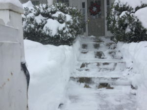 The front steps to my house after Snowpocalypse hits Virginia.