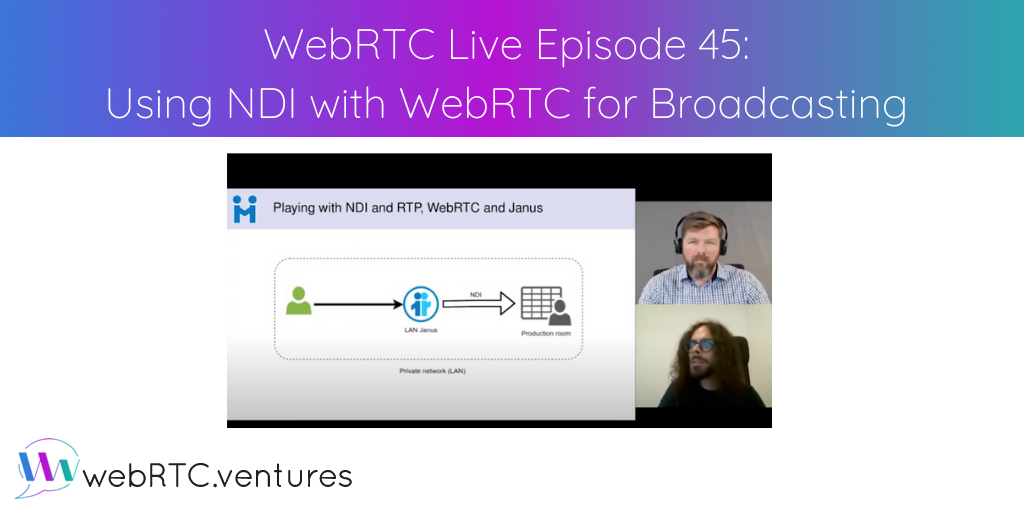 On September 9, 2020, Arin Sime's guest on our WebRTC Live webinar series was Lorenzo Miniero of Meetecho. They discussed a technology gap that Lorenzo and others in the WebRTC community have observed during the pandemic, and which would allow TV producers to connect with remote guests for interviews via WebRTC instead of proprietary meeting tools.